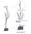 Appendiabiti da Terra 33x33x178 cm in Ferro Battuto Vasconi Castagno Nero