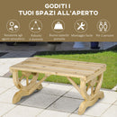 Panchina da Giardino 2 Posti 98x50x39,5 cm con Gambe a Ruota di Carro in Legno a Doghe      