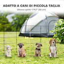Recinto per Cani Pannelli 50x80 cm Espandibile e Pieghevole in Metallo Nero      