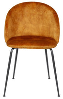 Set 4 Sedie Imbottite 45x55x79 cm in Velluto Caramello