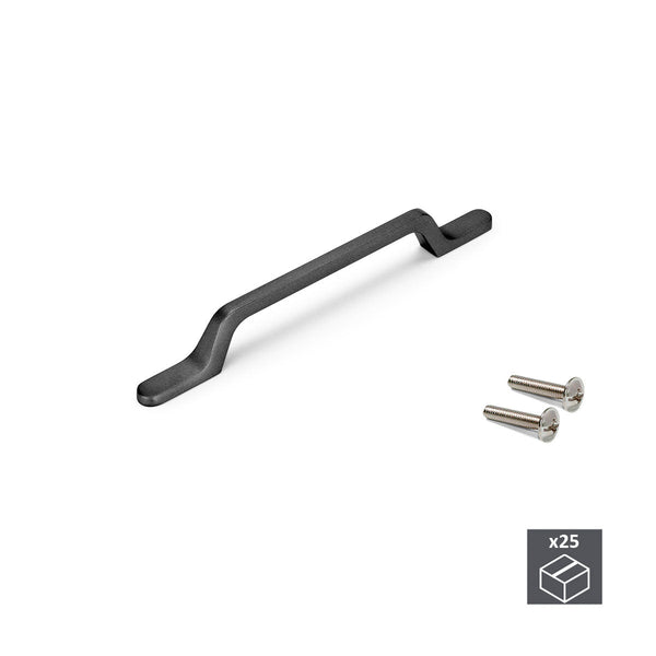 Emuca dunkelgraue Aluminiumgriffe für Möbel, Achsabstand 128 mm, 25 Stück sconto