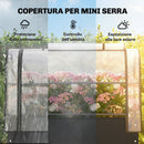 Letto per Orto Rialzato 100x49x136 cm con Copertura Mini Serra e Foro di Drenaggio in Metallo e Plastica Nero      
