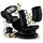 Servizio Piatti 16 Pezzi Design Moderno per 4 Persone in Gres Smaltato Nero