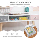 Scrivania per Bambini 100x48x76,5 cm in Legno di Pino e MDF Bianco Rosa e Grigio
