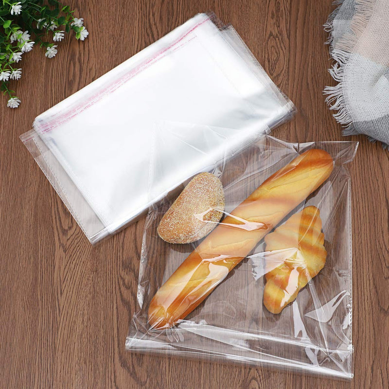 Set 100 Buste Trasparenti 30x44 cm in Plastica Cellophane Autoadesive