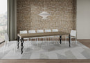 Tavolo Allungabile 160-420x90x77 cm Karamay Premium Tortora Telaio Antracite 