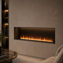 Bruciatore per Camino Elettrico a Vapore Acqueo da Incasso con Fiamme 3D 150x22,7x17,8 cm Capacità 9 lt 722W APP VAPOR150 Nero