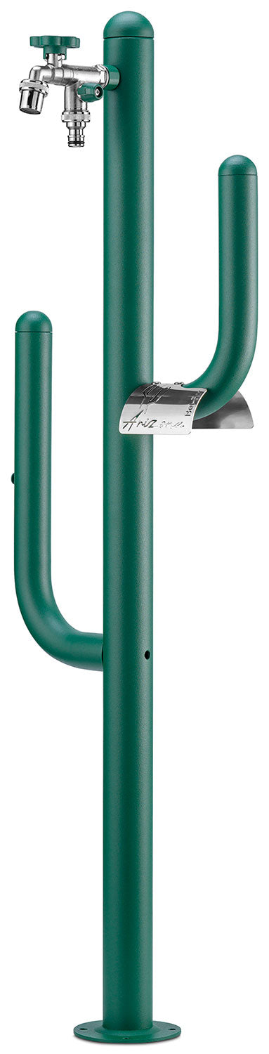 Fontana a Colonna Rubinetto Doppio in Ottone e Porta Tubo Arizona Belfer 42/ARZ Verde
