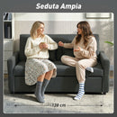 Divano 2 Posti 160x85x85 cm Convertibile in Divano Letto Clic Clac con 2 Cuscini in Tessuto Grigio Scuro      