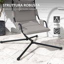 Amaca a Dondolo 118x98x192 cm Imbottita con Cuscino in Acciaio e Poliestere Grigio e Nero  