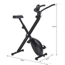 Cyclette Pieghevole con Display e 8 Livelli di Resistenza Nero 