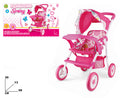 Passeggino per Bambole Richiudibile in Metallo 54x26x50cm Spring Rosa      