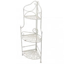 Portapiante Rosalie 3 Piani Bianco Antico 49x35x115 h cm in Acciaio Bianco
