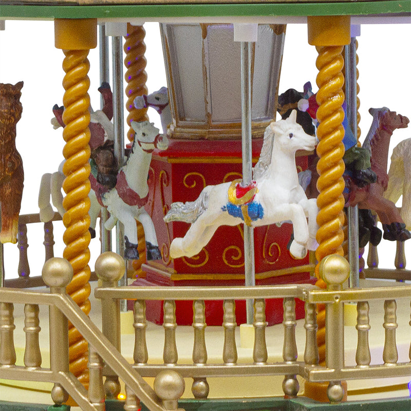 Giostra di Natale 23x23x24 cm con Addobbi Natalizi Luci Suoni e Movimento