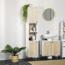 Colonna Bagno 2 Ripiani 2 Ante 30x31,5x169 cm in Truciolato Bianco e color Legno