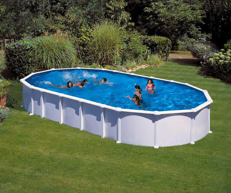 Piscina Ovale Fuori Terra 915x470xh132 cm in Acciaio e PVC Gre Haiti
