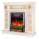 Camino Elettrico da Pavimento 102x110x30 cm Effetto Fiamma 2000W Versailles gold & Meridian Avorio