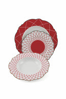 Servizio Piatti 18 Pezzi in Porcellana Villa d'Este Home Tivoli Wonderland Rosso