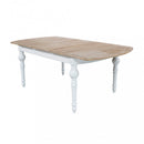 Tavolo Cross Round Allungabile 150/190x100x76 cm  in Legno Bianco