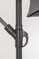 Ombrello a Braccio da Giardino 6 Stecche Ø300x235h cm Telo in Poliestere Nizza Antracite e Grigio