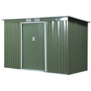 Casetta Box da Giardino 280x130x172 cm in Lamiera di Acciaio Verde Chiaro