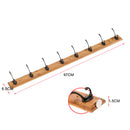 Appendiabito a muro 8 ganci 97x6,5 cm in Bambù Noce/Nero