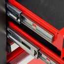 Carrello Porta Attrezzi da Officina  92,5x52x106 cm in Acciaio Nero e Rosso