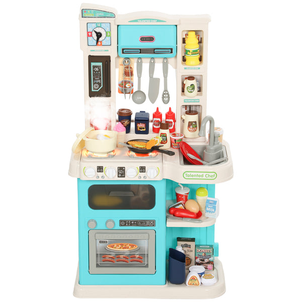 Cucina Giocattolo per Bambini 3-6 Anni con 92 Accessori 44,5x24x79 cm in PP e ABS Verde prezzo