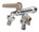 Rubinetto a Sfera Doppio per Fontana da Giardino con Leve Colorate Belfer RUB/027 Tortora