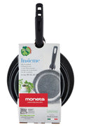 Set 4 Padelle Ø18-22-24-28 cm Antiaderente Induzione in Alluminio Effetto Pietra Moneta Insieme