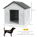 Casetta per Cani da Esterno 84,2x98,2x82 cm con Tetto Inclinato in PP Impermeabile Grigio  