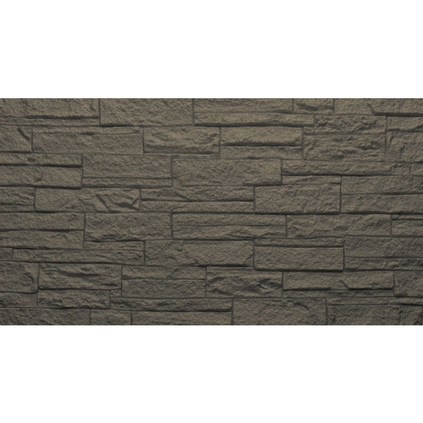 Set 12 Pannelli Decorativi Area 8,6 mq 120x60x2,5 cm Rivestimento Murale Effetto Mattoni in Pietra 3D in PU Grigio Ardesia online