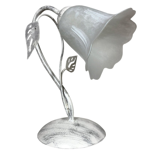 Lampe 1xE14 Weiß Silber Rahmen Weiß Schwammglas E-Energy Teresa prezzo