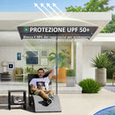 Ombrellone per Esterni 150x205x120-215 cm Girevole a 180°  in Poliestere e Alluminio Grigio Scuro    