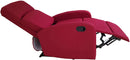 Poltrona Relax Reclinabile Manuale 75x65x101 cm in Tessuto Rossa