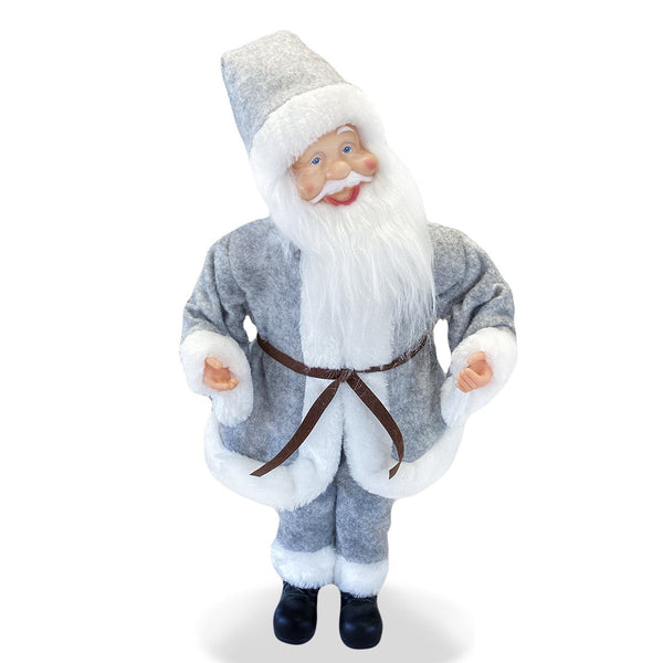 prezzo Weihnachtsmann-Puppe H45 cm Spieluhr mit Geräuschen und grauer Bewegung
