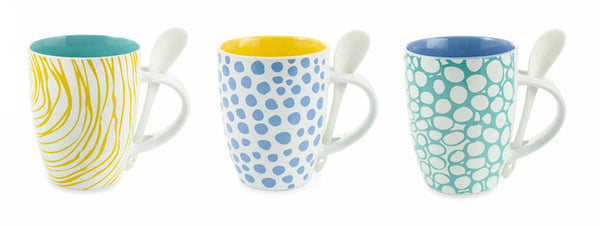 prezzo Set 20 Tassen aus Steinzeug mit Löffel Ø8,5x12 cm Villa d'Este Home Tivoli Marea