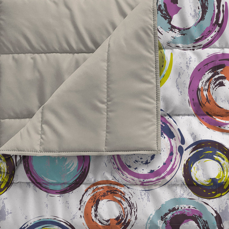 Trapuntino Estivo in Microfibra 100 gr con Stampa Cerchi Astratti Basic Varie Misure