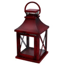 Set 2 Lanterne in Metallo rosso quadro