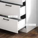 Cassettiera 6 Cassetti Piano con Bordi Rialzati 110x40x88 cm in Legno Bianco 