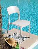 Set 4 Sedie da Giardino in Polipropilene Vandi Rosse
