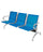 Wartezimmerbank 3 Sitze aus blauem Stahl