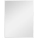 Specchio da Bagno a Parete Rettangolare 70x90 cm con Ganci in Vetro e MDF Bianco      