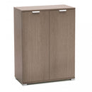 Armadietto 2 Ante 60x38x85 h cm in Truciolare bilaminato Rovere grigio
