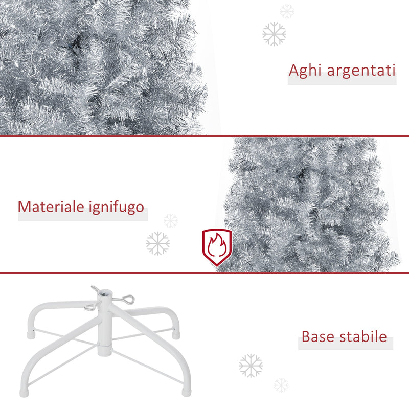 Albero di Natale Artificiale 150 cm 408 Rami Argento