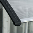 Pensilina Tettoia 303x96x27 cm in Policarbonato Alluminio e PP Nera e Trasparente