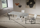 Consolle Allungabile 90-300x40x77 cm Saki Evolution Cemento Gambe Bianche 