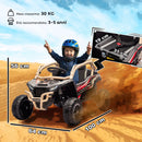 Macchina Elettrica per Bambini 3-5 Anni 12V con Licenza Kawasaki Doppio Motore Telecomando e Musica Giallo      