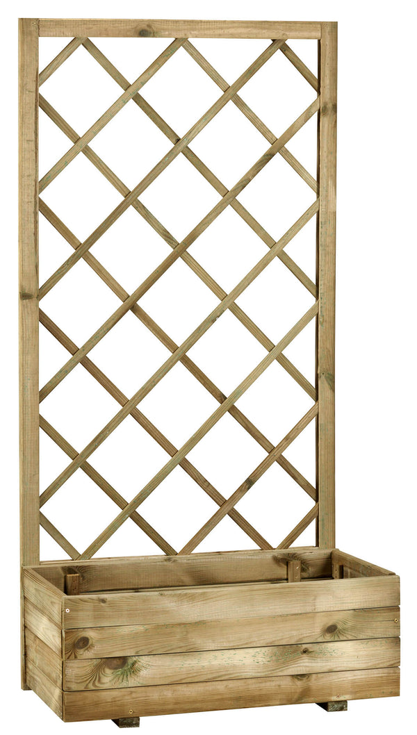 Pflanzgefäß mit Spalier 70x35xh140 cm aus imprägniertem Holz prezzo