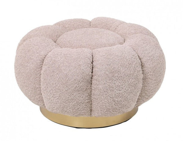 Pouf Ø 65x35 cm Florel in Bouclè Rosa Antico online